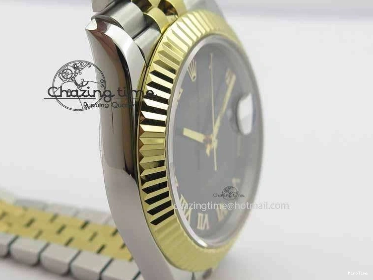 MiroTime 0324 DateJust II 41mm SS YG BP Maker Best Edition Black Roman Dial On Jubilee Bracelet A DailyWear 3665